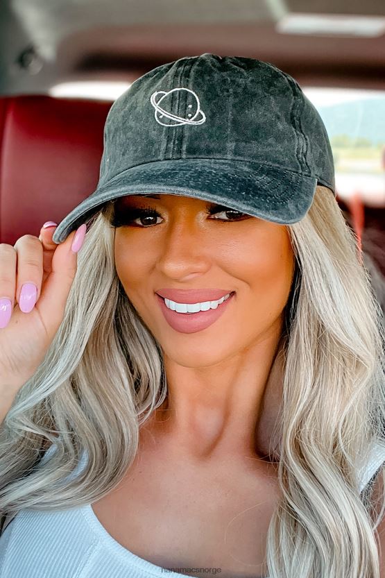 svart NanaMacs space invader planet brodert baseballcaps 402NJ04482