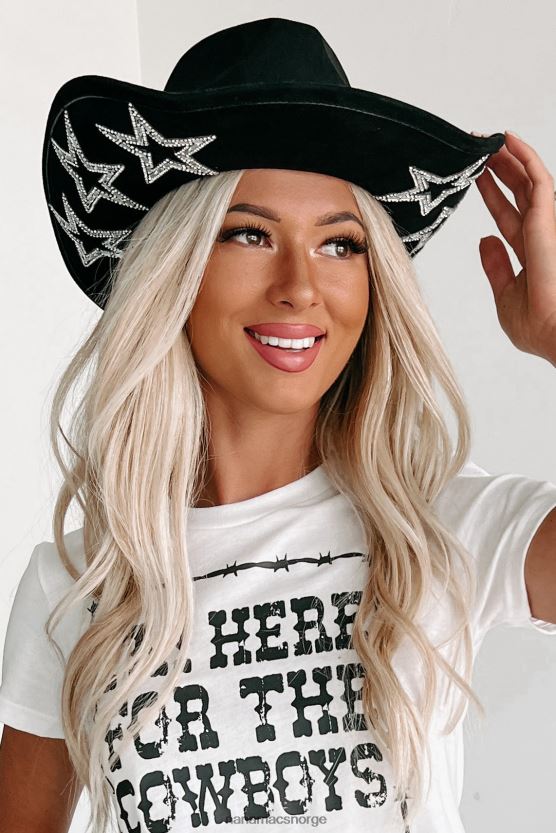 svart NanaMacs stjernebesatt line-up rhinestone star cowboyhatt 402NJ04475