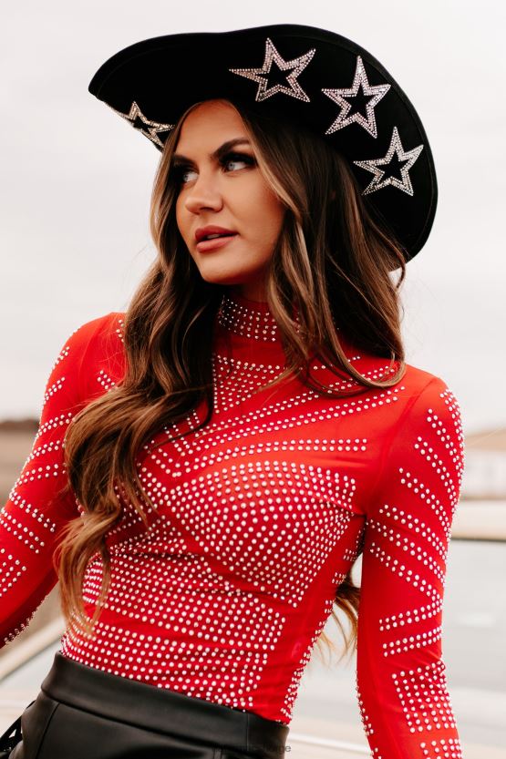 svart NanaMacs stjernebesatt line-up rhinestone star cowboyhatt 402NJ04475