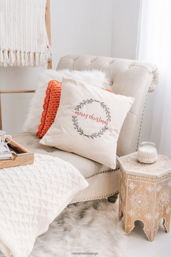 julekrans NanaMacs god jul lerret pute pute 402NJ04556