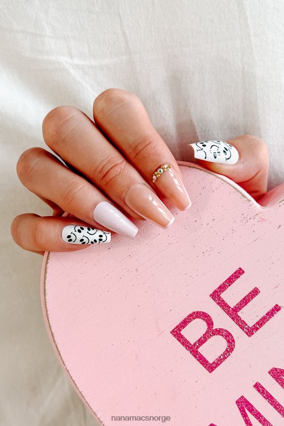 hvit/naken/rosa NanaMacs nailed det ett minutt falske spiker kit 402NJ04532