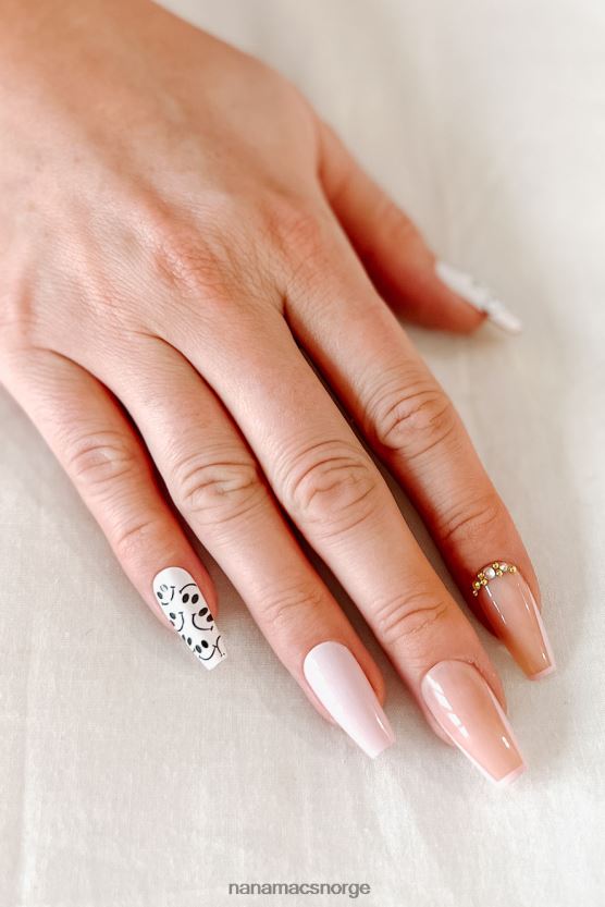 hvit/naken/rosa NanaMacs nailed det ett minutt falske spiker kit 402NJ04532