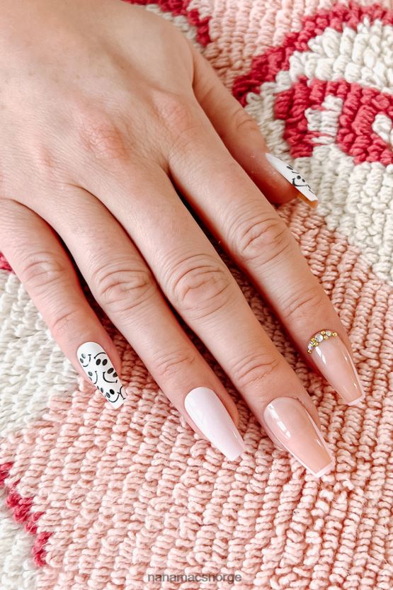 hvit/naken/rosa NanaMacs nailed det ett minutt falske spiker kit 402NJ04532