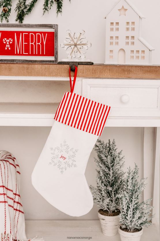 hvit rød NanaMacs joy hope believe canvas strømpesett 402NJ04544