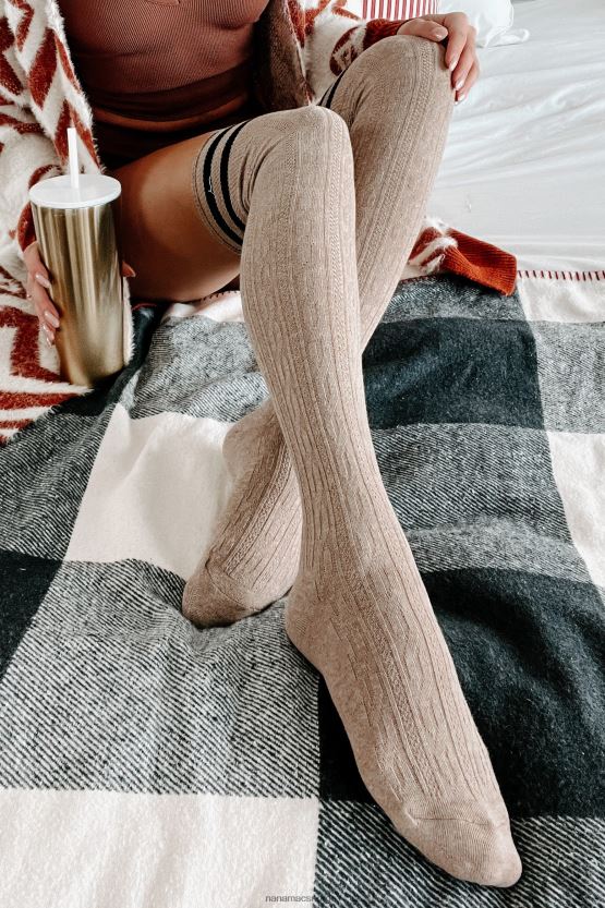 mokka NanaMacs legg en sokk i den varsity stripete over knesokkene 402NJ04567