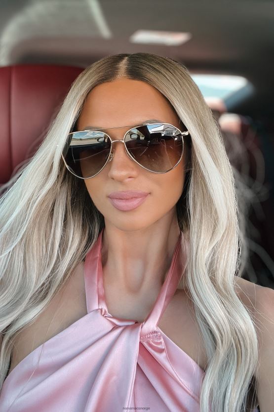 gull/brun NanaMacs klar til å kjøre polariserte aviator-solbriller 402NJ03560