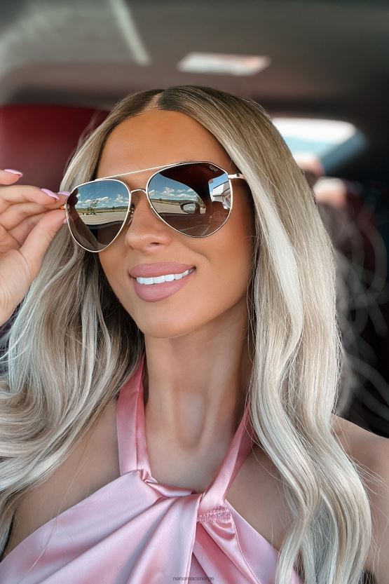 gull/brun NanaMacs klar til å kjøre polariserte aviator-solbriller 402NJ03560