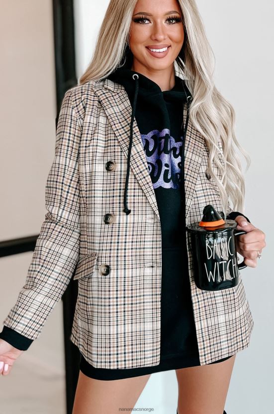 brun pledd NanaMacs chic statements rutete blazer 402NJ03636