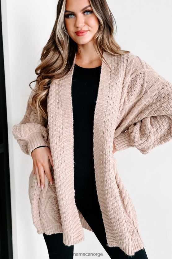 beige NanaMacs hva du trenger åpen strikket cardigan foran 402NJ03727