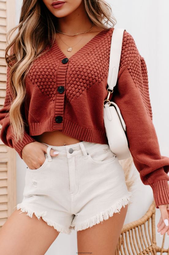 kanel NanaMacs vil ha deg rundt beskåret teksturert cardigan 402NJ01741