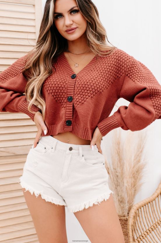 kanel NanaMacs vil ha deg rundt beskåret teksturert cardigan 402NJ01741