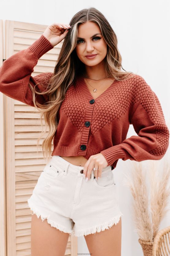 kanel NanaMacs vil ha deg rundt beskåret teksturert cardigan 402NJ01741