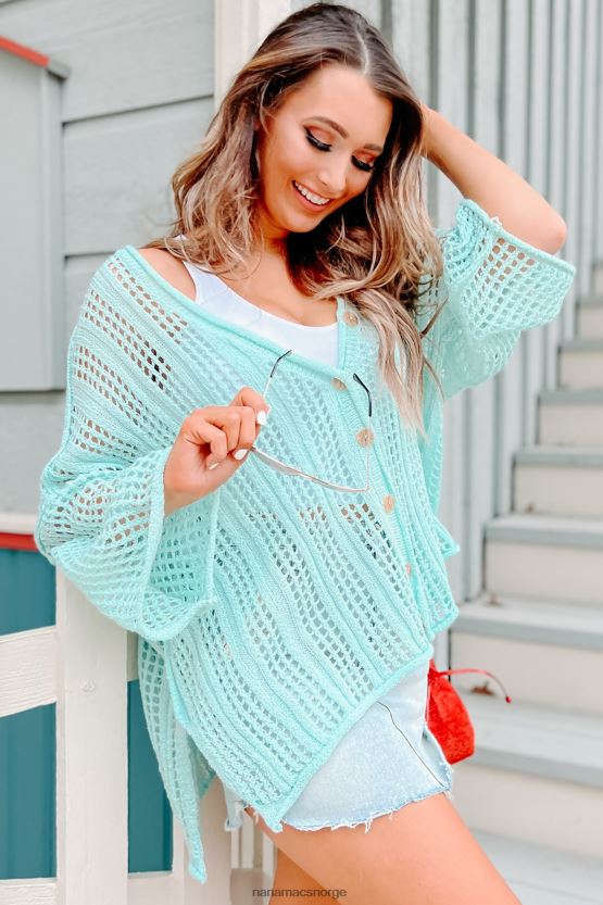 mynte NanaMacs glad håpefull åpen strikket cardigan/topp 402NJ0953