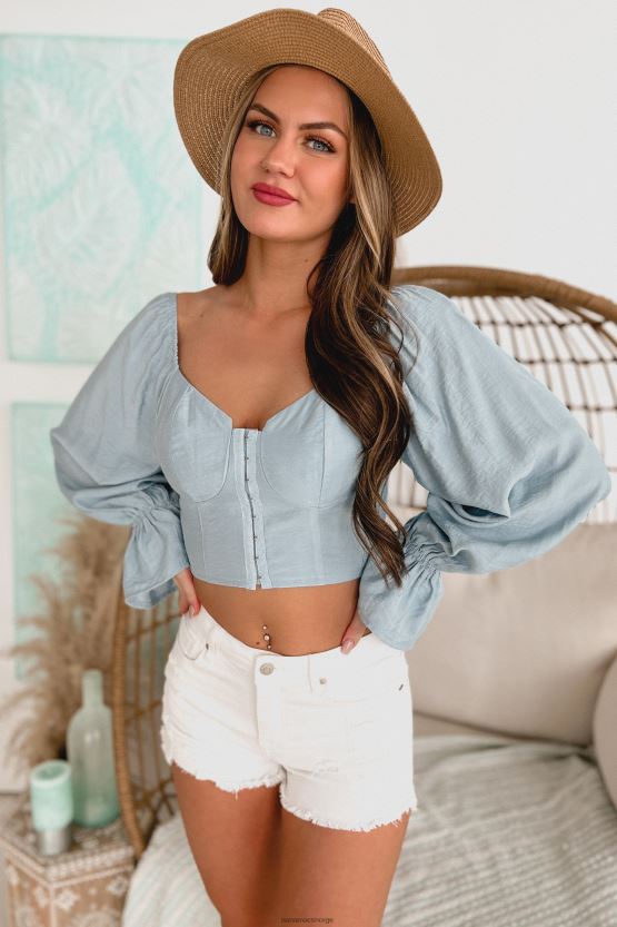 baby blå NanaMacs stjel oppmerksomheten kroken foran bustier crop top 402NJ01479