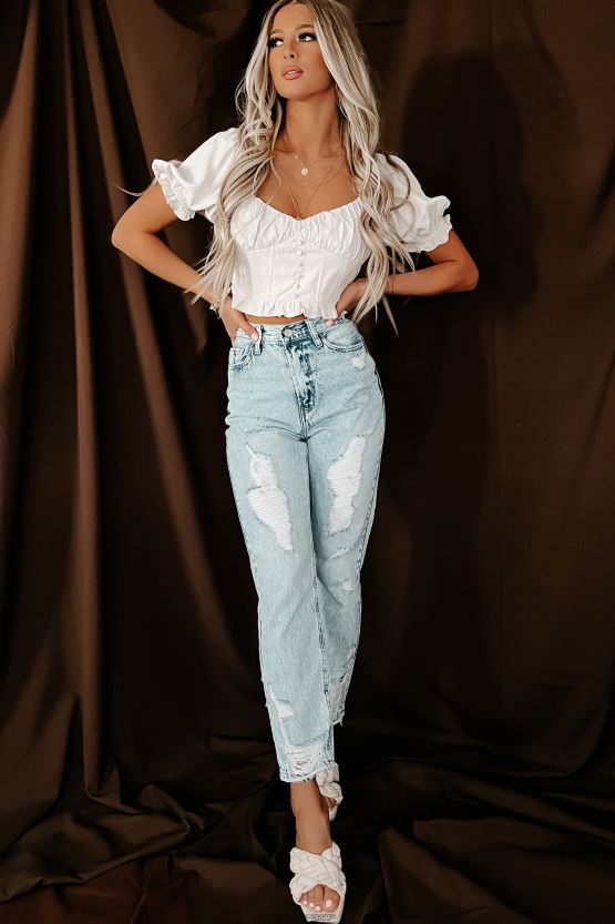 beige NanaMacs dristig skjønnhetskorsettdetalj puffermet crop topp 402NJ01375