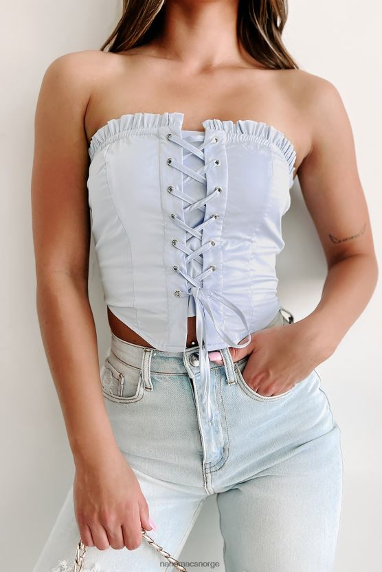 blå NanaMacs jelena crop top med snøring 402NJ060