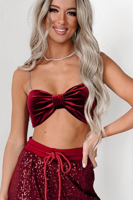 burgunder NanaMacs så uanstrengt kjedestropp original crop top 402NJ0163