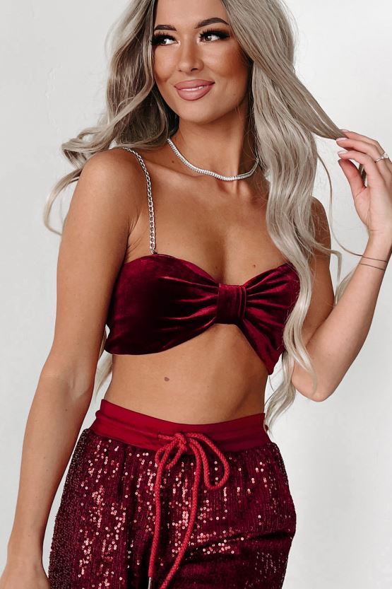 burgunder NanaMacs så uanstrengt kjedestropp original crop top 402NJ0163