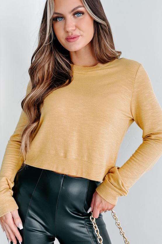 honningsennep NanaMacs langermet crop topp 402NJ0644