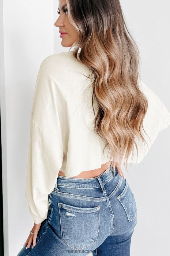 kaki NanaMacs oversized langermet crop topp 402NJ0642