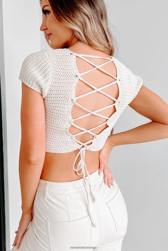 kaki NanaMacs sarita strikketopp med blonder 402NJ01444