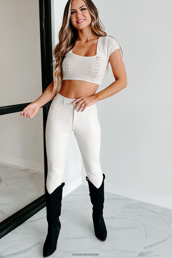 kaki NanaMacs sarita strikketopp med blonder 402NJ01444