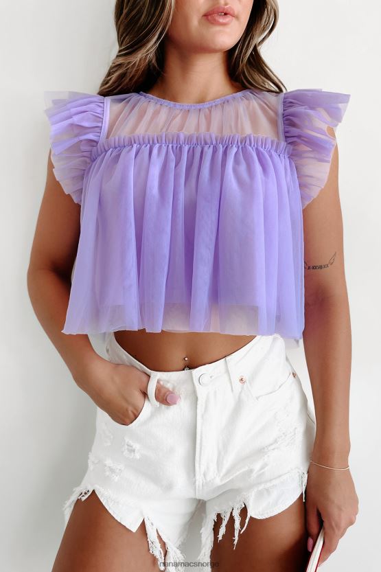 lavendel NanaMacs for det meste søt babydoll-topp med volanger 402NJ01