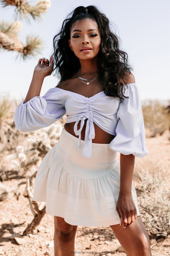 lyseblå/hvit NanaMacs sailor's delight stripete rynketopp 402NJ01449