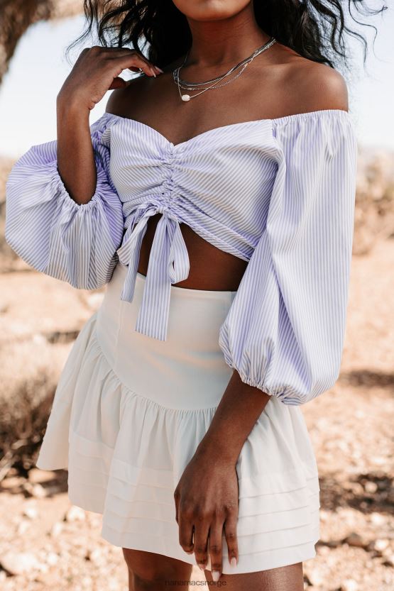 lyseblå/hvit NanaMacs sailor's delight stripete rynketopp 402NJ01449