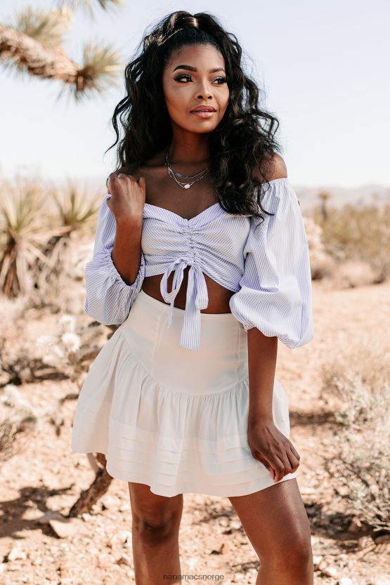 lyseblå/hvit NanaMacs sailor's delight stripete rynketopp 402NJ01449