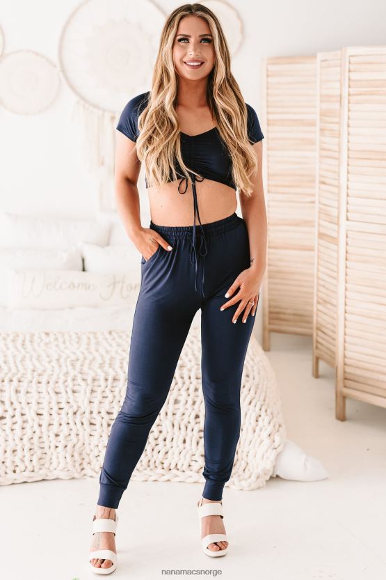 marinen NanaMacs elaine ruched crop-topp foran 402NJ01533