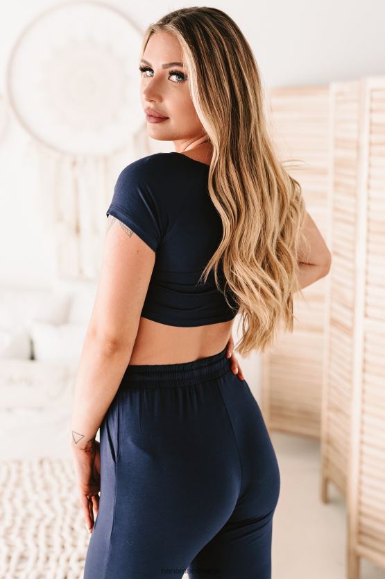 marinen NanaMacs elaine ruched crop-topp foran 402NJ01533