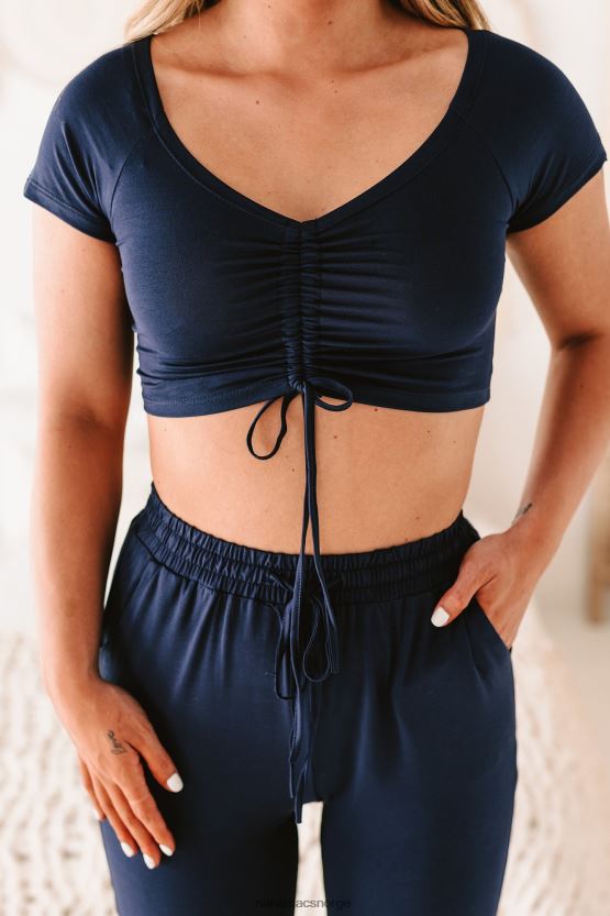 marinen NanaMacs elaine ruched crop-topp foran 402NJ01533