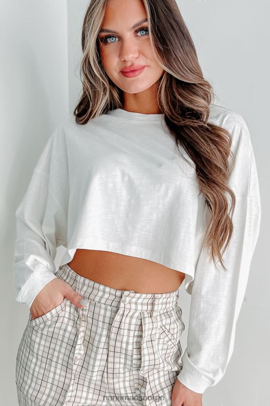 marshmallow NanaMacs oversized langermet crop topp 402NJ0611