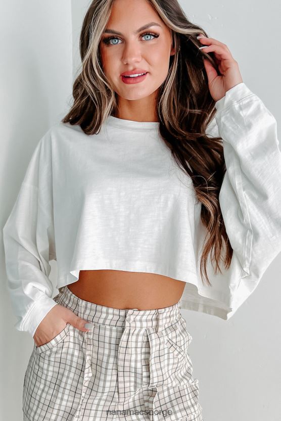 marshmallow NanaMacs oversized langermet crop topp 402NJ0611