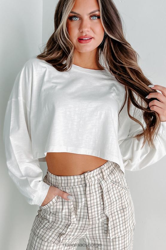 marshmallow NanaMacs oversized langermet crop topp 402NJ0611