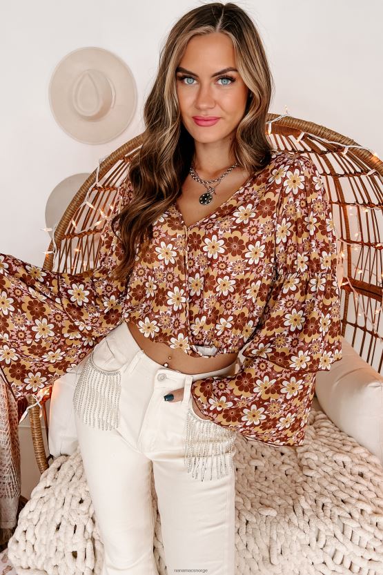 mokka NanaMacs langt ut floral tiered crop top 402NJ01783