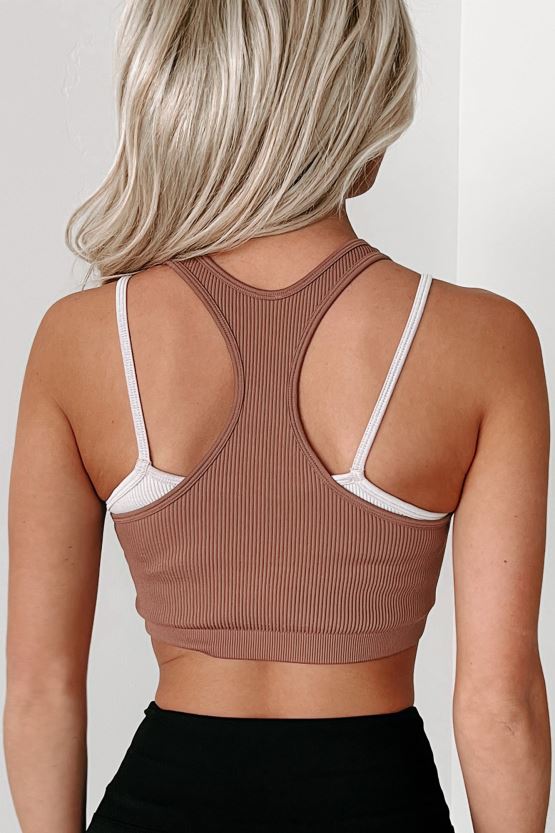 mokka/lys stein NanaMacs nyter dagen min dobbeltlags crop top 402NJ01176