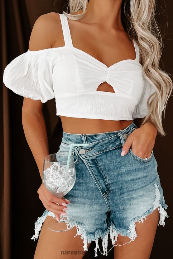off white NanaMacs følelse herlig kald skulder crop top 402NJ01357
