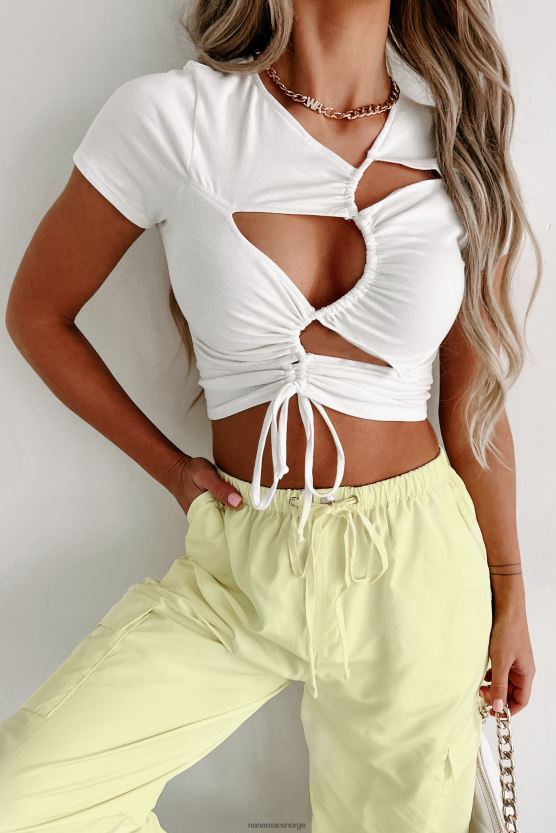off white NanaMacs lede deg på ruched cut-out crop top 402NJ0153