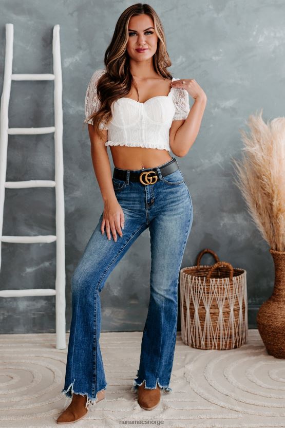 off white NanaMacs mest sannsynlig å knuse polstret blondetopp 402NJ01515