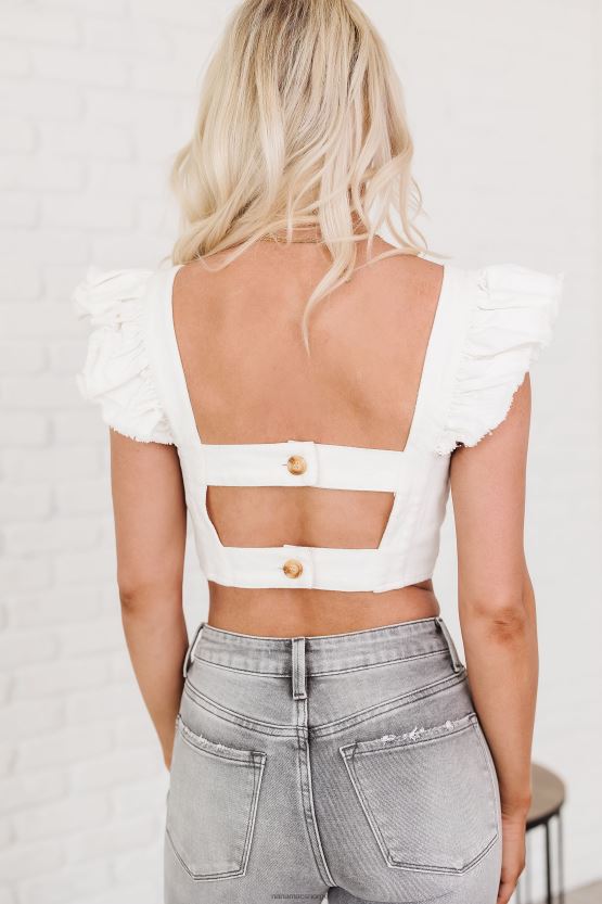 off white NanaMacs sommerklar denim med volangermer 402NJ01253