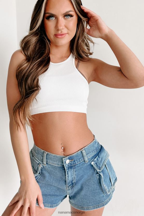 off white/mørk brun NanaMacs nyter dagen min dobbeltlags crop top 402NJ01260