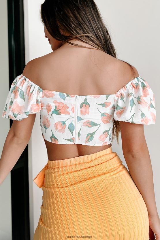 oransje/hvit NanaMacs country lane puffermet blomstertopp 402NJ01126