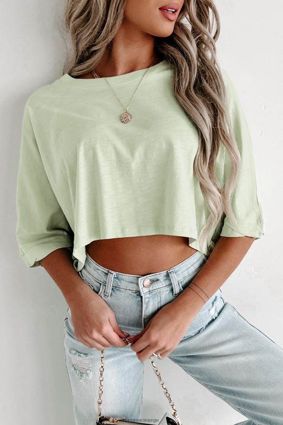 pastellgrønn NanaMacs oversized dolman sleeve crop topp 402NJ0618