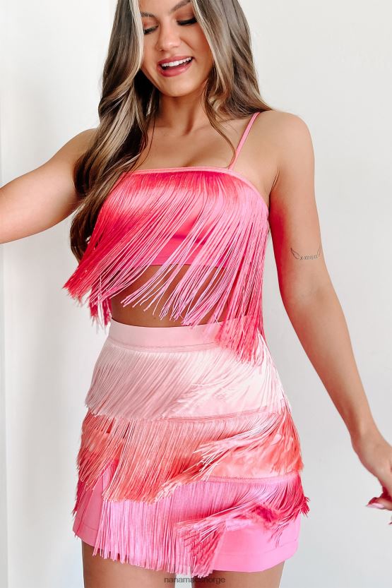 rosa NanaMacs all-tilgang pass fringe crop top 402NJ064