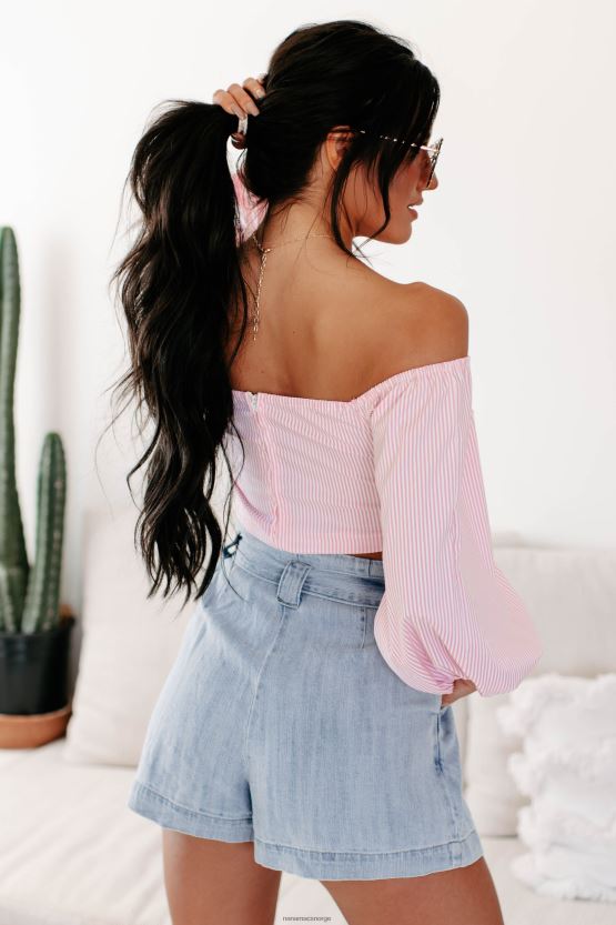 rosa/hvit NanaMacs sailor's delight stripete rynketopp 402NJ01457