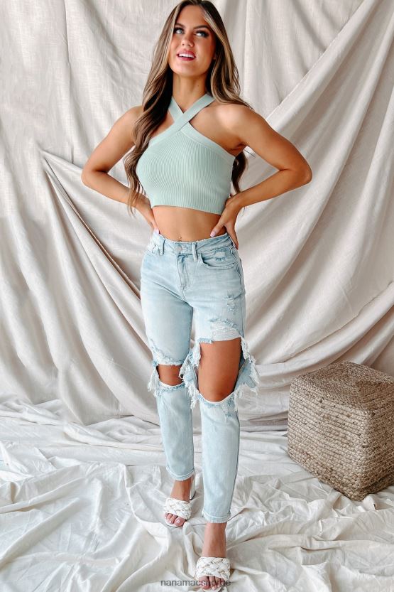 salvie NanaMacs min kjære ribbet grime crop top 402NJ01377