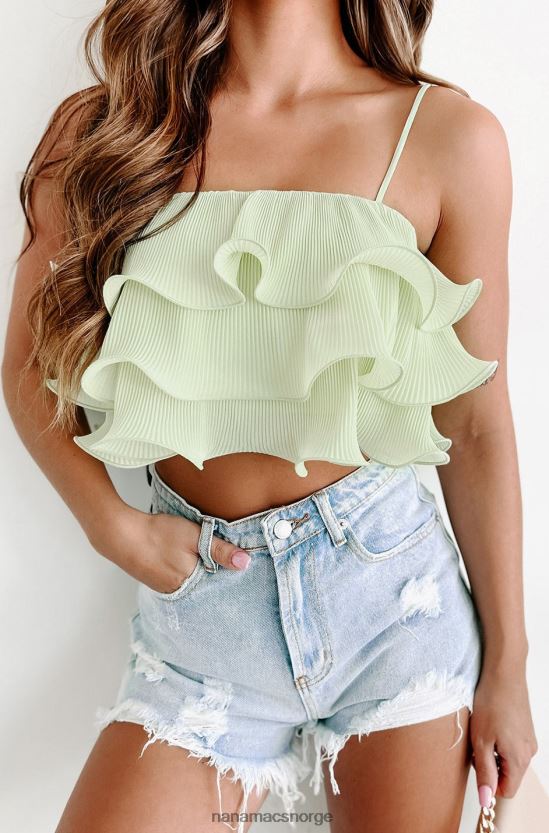 salvie NanaMacs svaiende håndflater lagdelt plissert volangcrop topp 402NJ017