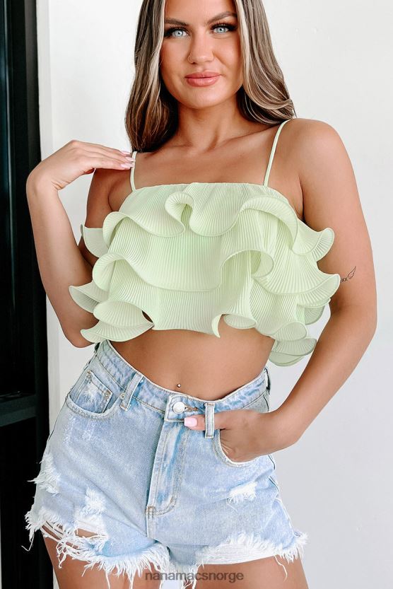 salvie NanaMacs svaiende håndflater lagdelt plissert volangcrop topp 402NJ017